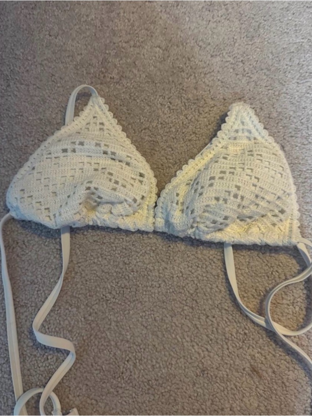 Target Crochet Triangle Bikini Top - Cream